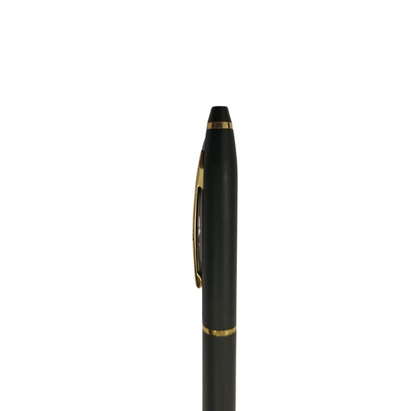 Matte black color body with gold clip openable mechanism ball Pen (blue Ink) Ballpen Bazaar