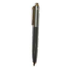 Metallic gray and silver color body with gold clip click mechanism ball Pen (blue Ink) Ballpen Bazaar