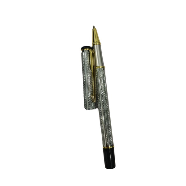 Silver and gold pen with premium openable design for smooth and consistent writing.