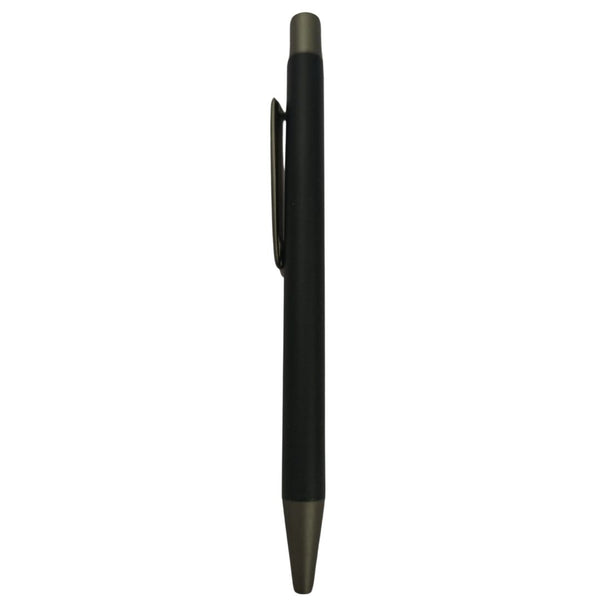 Matte black color body with gray color clip click mechanism ball Pen (blue Ink) Ballpen Bazaar