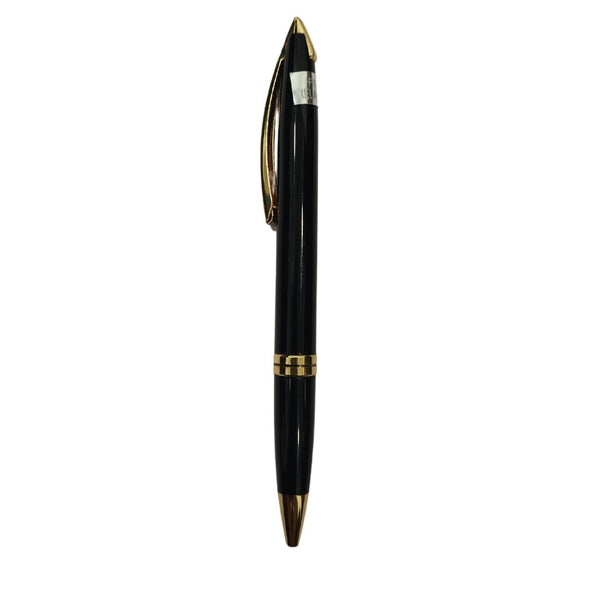 Metallic black color body with gold clip twist mechanism ball Pen (blue Ink) Ballpen Bazaar