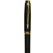 Matte black color body with gold clip twist mechanism ball Pen (blue Ink) Ballpen Bazaar