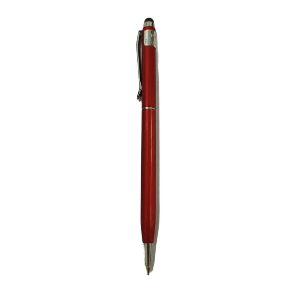 Red mobile touch pen with sleek twist design for modern functionality and style.