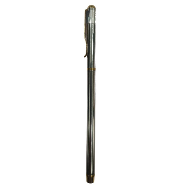 Slim silver pen with comfortable and elegant design for all your writing needs.