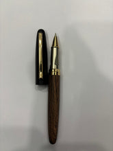 Wooden Finish Metal Ball Pen - Brown Body, Black Cap, Blue Ink Ballpen Bazaar