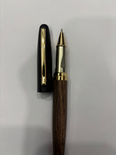 Wooden Finish Metal Ball Pen - Brown Body, Black Cap, Blue Ink Ballpen Bazaar