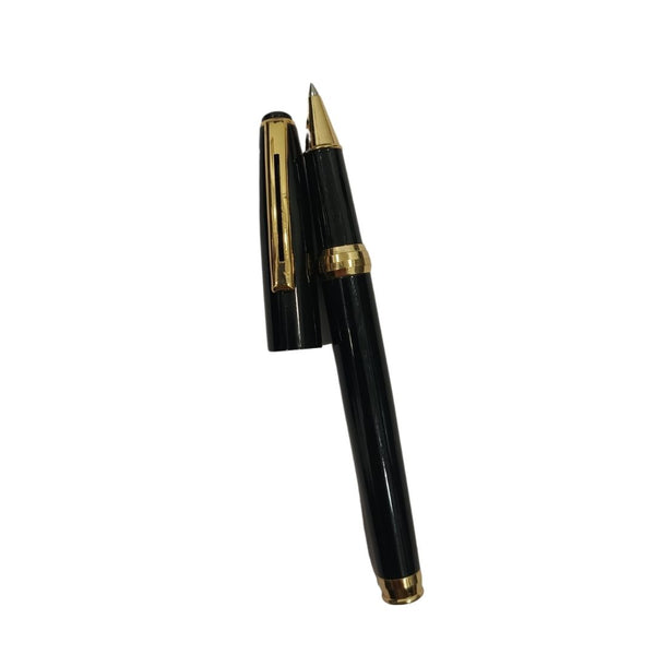 Blue Ink The Metallic Black Body with Gold Clip Openable Ball Pen – Elegant & Smooth Writing Valentine Gift