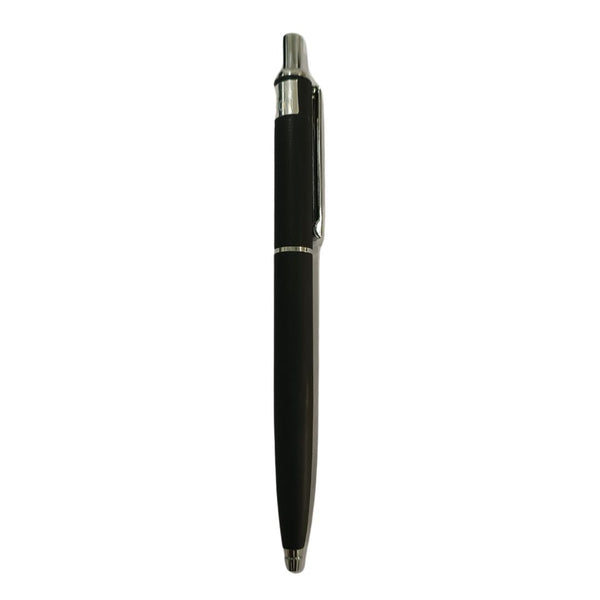 Black and silver click pen with classic design for dependable, smooth writing.