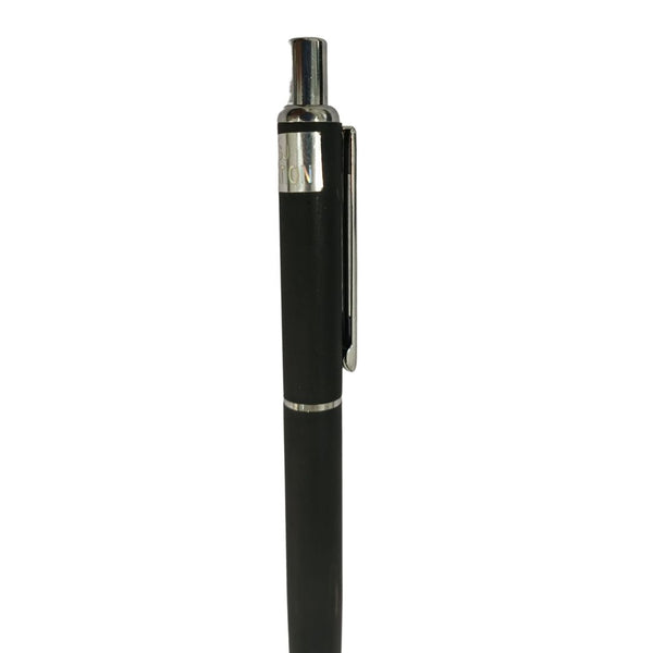 Matte black color body with silver clip click mechanism ball Pen (blue Ink) Ballpen Bazaar