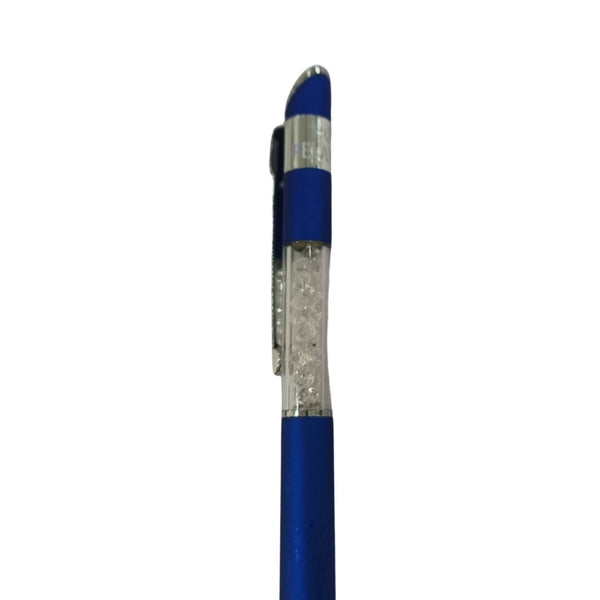 The Matte Blue Body with White Diamond Top – Silver clip twist mechanism for refined writing. Valentine Gift