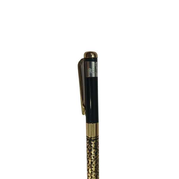 Golden & Black Engraved Pen – Premium Openable Design