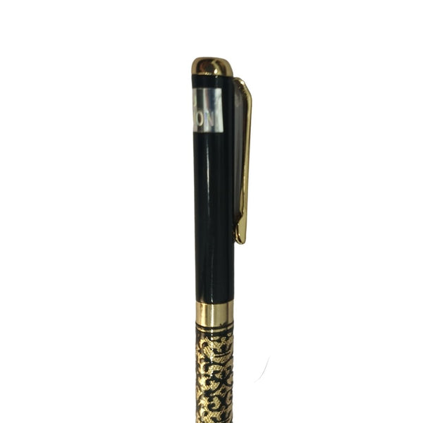 Golden & Black Engraved Pen – Elegant Twist Design