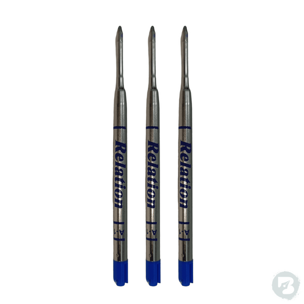 Metal Jotter refills bold point blue ink set of 3 for smooth and bold writing.