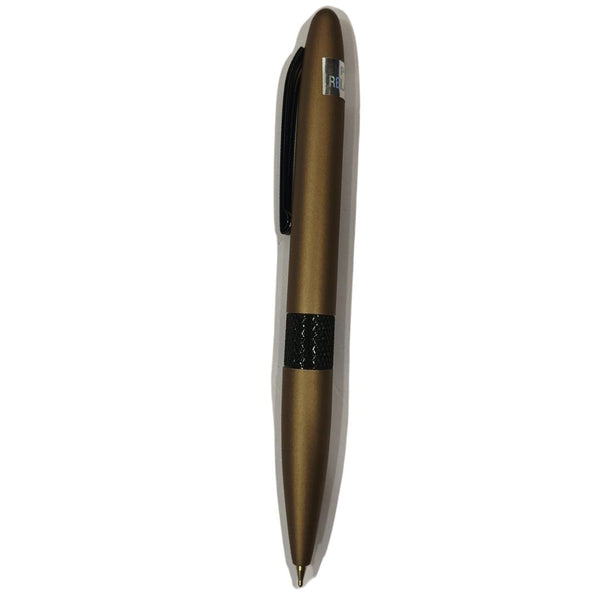 Metal Ball Pen - Brown Body with Black Clip, Twist Action - Ballpen Bazaar