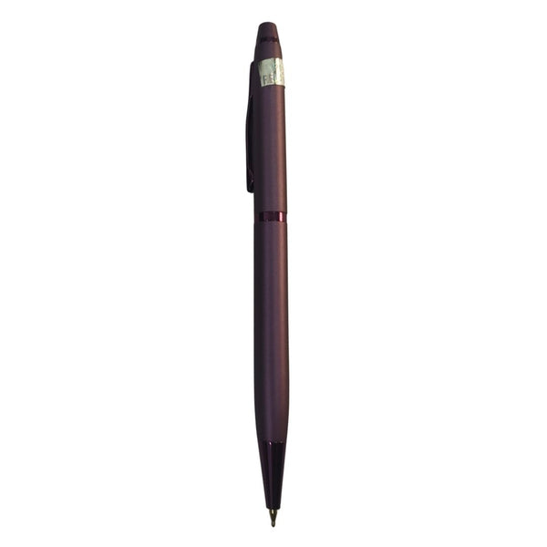 Purple pen with stylish twist mechanism for smooth and standout writing.