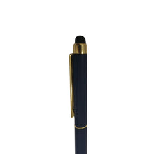 Metallic dark blue color body with gold color clip and on the top mobile touchscreen Twist mechanism ball Pen (blue Ink) - Ballpen Bazaar