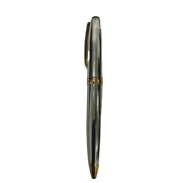 Premium Metal Ball Pen with Silver Glossy Finish & Golden Clip - Ballpen Bazaar