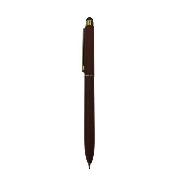 Dark red mobile touch pen with elegant design and functional touch for easy use.