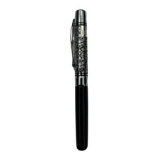 Metallic black color body with silver designer cap openable mechanism ball Pen (blue Ink) - Ballpen Bazaar