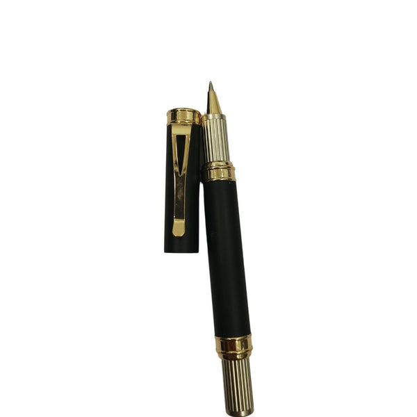 Luxury Black Metal Ball Pen with Gold Clip – Openable Design - Ballpen Bazaar