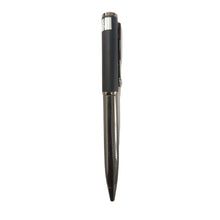 Gunmetal and silver pen with sleek twist design for sophisticated professional use.