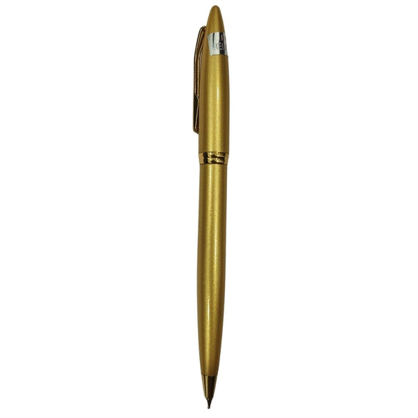 Metallic Gold Metal Ball Pen - Blue Ink, Twist Mechanism Ballpen Bazaar