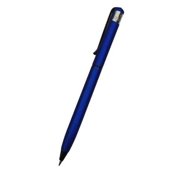 Blue and black twist pen with sleek design for smooth and effortless writing.