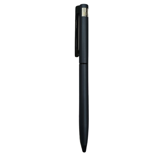 Metal Ball Pen - Metallic Gray Body with Black Clip, Twist Mechanism Ballpen Bazaar