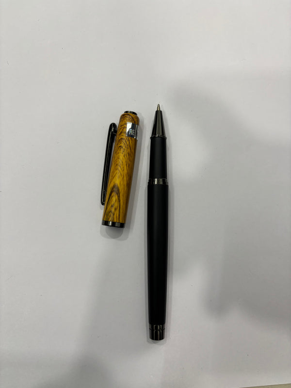 Metallic Black color body with Brown color designer cap Openable mechanism ball Pen (blue Ink) Ballpen Bazaar