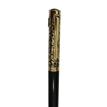 Metal Ball Pen – Metallic Black with Golden Designer Top Twist mechanism (blue ink) Ballpen Bazaar