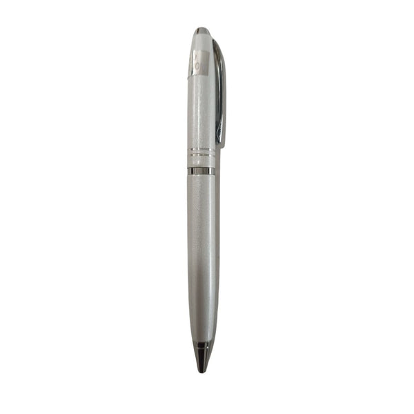 White premium pen with sleek twist mechanism for sophisticated, smooth writing.