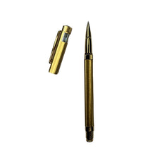 Metallic full gold ball pen with openable mechanism for a luxurious writing experience.