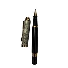 Black and silver pen with premium engraved design for reliable and stylish writing.