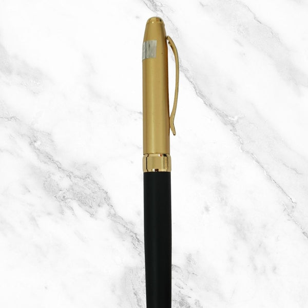Matte Black Body Ball Pen with Golden Cap – Openable Mechanism | Blue Ink | Elegant Premium Design