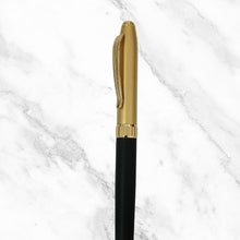 Matte Black Body Ball Pen with Golden Cap – Openable Mechanism | Blue Ink | Elegant Premium Design