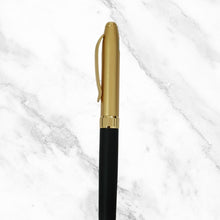 Matte Black Body Ball Pen with Golden Cap – Openable Mechanism | Blue Ink | Elegant Premium Design