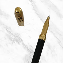 Matte Black Body Ball Pen with Golden Cap – Openable Mechanism | Blue Ink | Elegant Premium Design