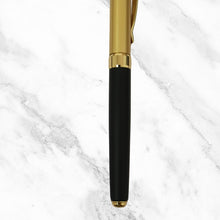 Matte Black Body Ball Pen with Golden Cap – Openable Mechanism | Blue Ink | Elegant Premium Design