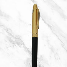Matte Black Body Ball Pen with Golden Cap – Openable Mechanism | Blue Ink | Elegant Premium Design