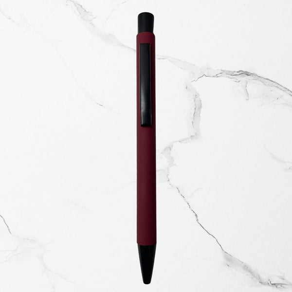 BallPen Bazaar Matte Maroon Body Ball Pen with Glossy Black Clip