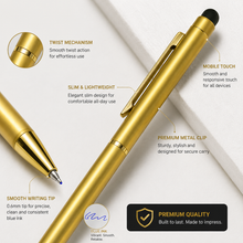 Set of 3 Gold Stylus Ball Pens | Twist Mechanism | Ballpen Bazaar