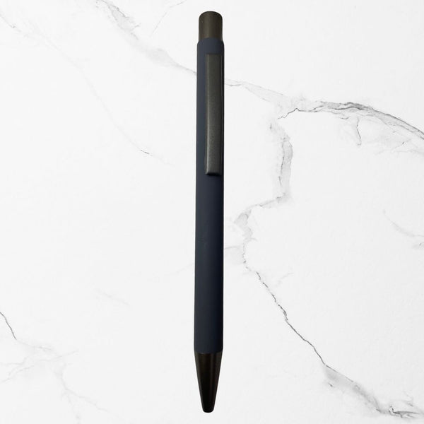 BallPen Bazaar’s Matte Gunmetal Body Ball Pen with Gray Clip | Click Mechanism | Smooth Blue Ink Writing Pen