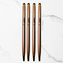 BallPen Bazaar’s Pack of 4 Stylus Rose Gold Ball Pens – Metallic Glossy Body | Rose Gold Clip | Twist Mechanism | Smooth Blue Ink | Premium Writing Pens for Office, School, Gifting & Daily Use