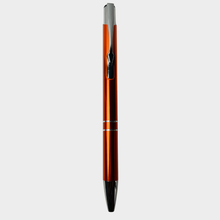 BallPen Bazaar’s Set of 3 Metallic Glossy Orange Ball Pens – Silver Clip | Click Mechanism | Smooth Blue Ink for Office, School & Gifting