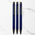 BallPenBazaar 3 Pcs Matte Blue Body Ball Pens with Gunmetal Clip
