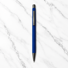 Ballpen Bazaar Matt Blue Body Ball Pen with Gray Clip | Click Mechanism | Smooth Blue Ink Writing Pen | Premium Daily Use Ballpoint Pen | 1 Pc