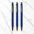 BallPenBazaar 3 Pcs Matte Blue Body Ball Pens with Gunmetal Clip