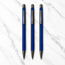 BallPenBazaar 3 Pcs Matte Blue Body Ball Pens with Gunmetal Clip