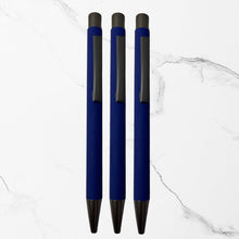 BallPenBazaar 3 Pcs Matte Blue Body Ball Pens with Gunmetal Clip | Premium Click Mechanism | Smooth Blue Ink | Comfortable Grip | Stylish Writing Pens for Office, School & Gifting