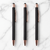 BallPenBazaar 3 Pcs Stylus Matte Black Ball Pens with Glossy Rose Gold Clip